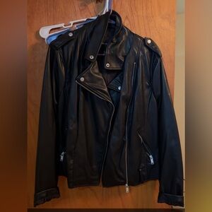 Black Faux Leather Biker Jacket